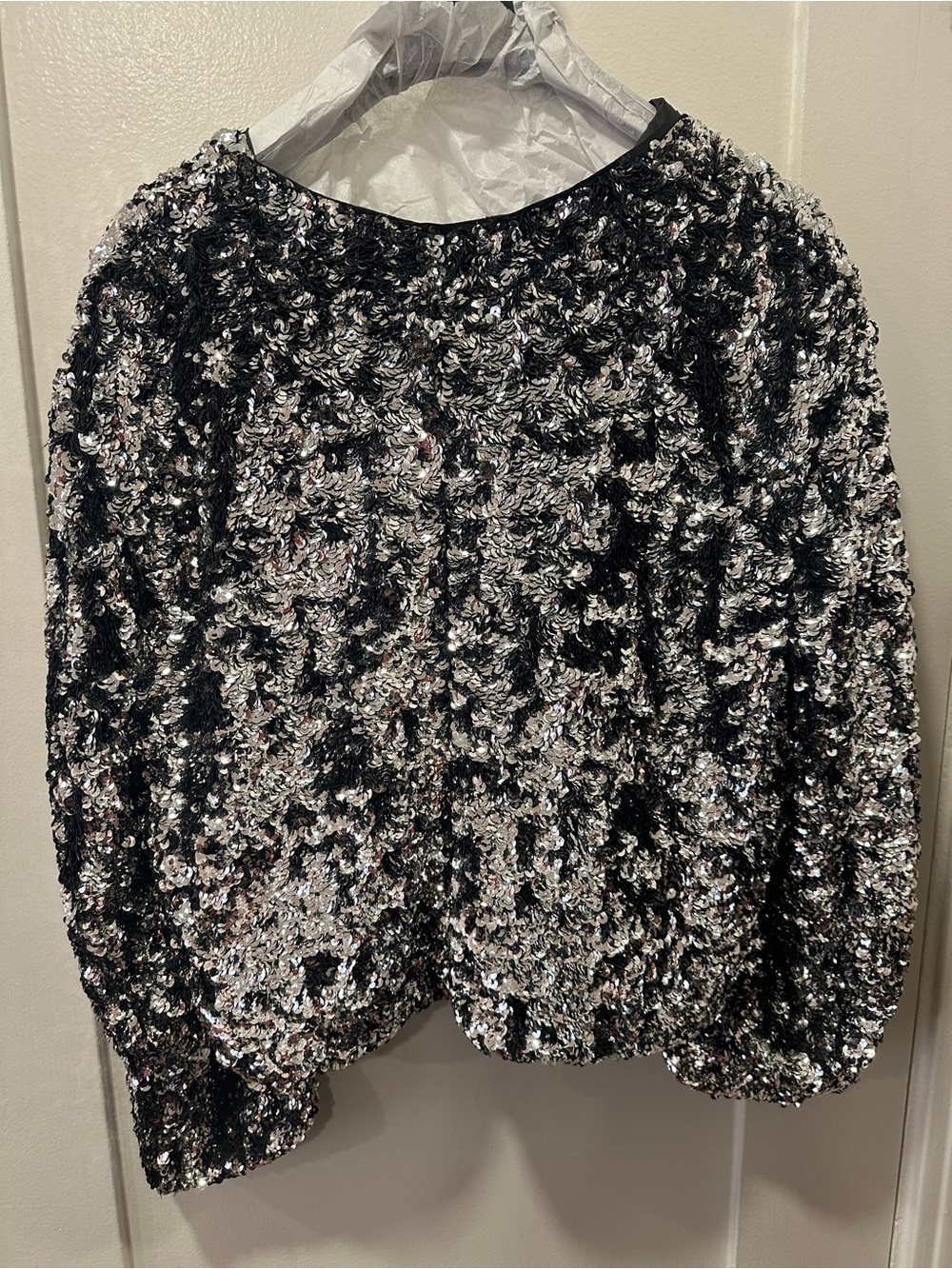 J. Crew Collection Silver Sequin Cropped Jacket NWT - Picture 5 of 11